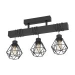 Eglo Luz de techo Townshend 5 Acero Madera Negro | IP20 - Apta para 3x E27 