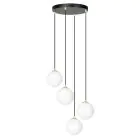 Emibig Colgante De Luz Royal Acero Negro | Apta para 4x E14 - Max 10W